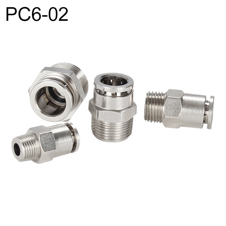 PC6-02 LAIZE Nickel Plated Copper Male Thread Straight Pneumatic Quick Connector -  by LAIZE | Online Shopping UK | buy2fix