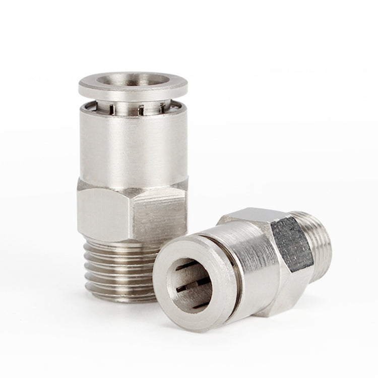 PC6-02 LAIZE Nickel Plated Copper Male Thread Straight Pneumatic Quick Connector -  by LAIZE | Online Shopping UK | buy2fix