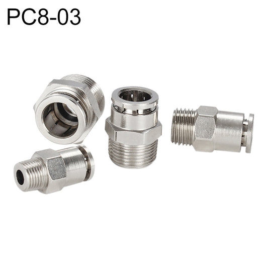 PC8-03 LAIZE Nickel Plated Copper Male Thread Straight Pneumatic Quick Connector -  by LAIZE | Online Shopping UK | buy2fix