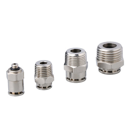 PC10-03 LAIZE Nickel Plated Copper Male Thread Straight Pneumatic Quick Connector -  by LAIZE | Online Shopping UK | buy2fix