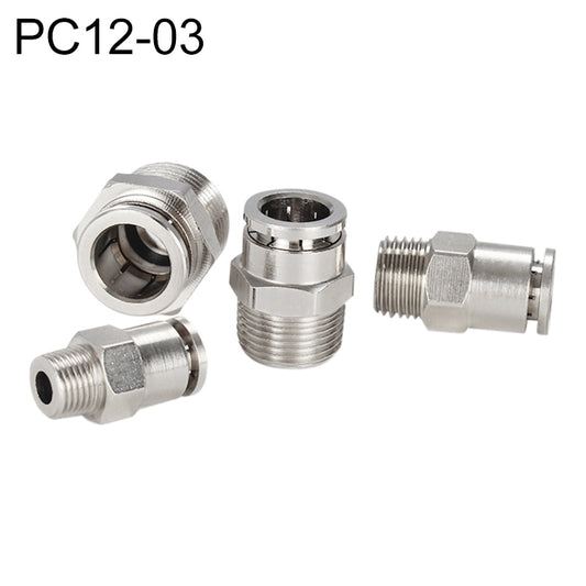 PC12-03 LAIZE Nickel Plated Copper Male Thread Straight Pneumatic Quick Connector -  by LAIZE | Online Shopping UK | buy2fix