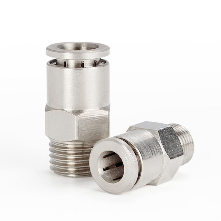 PC14-04 LAIZE Nickel Plated Copper Male Thread Straight Pneumatic Quick Connector -  by LAIZE | Online Shopping UK | buy2fix