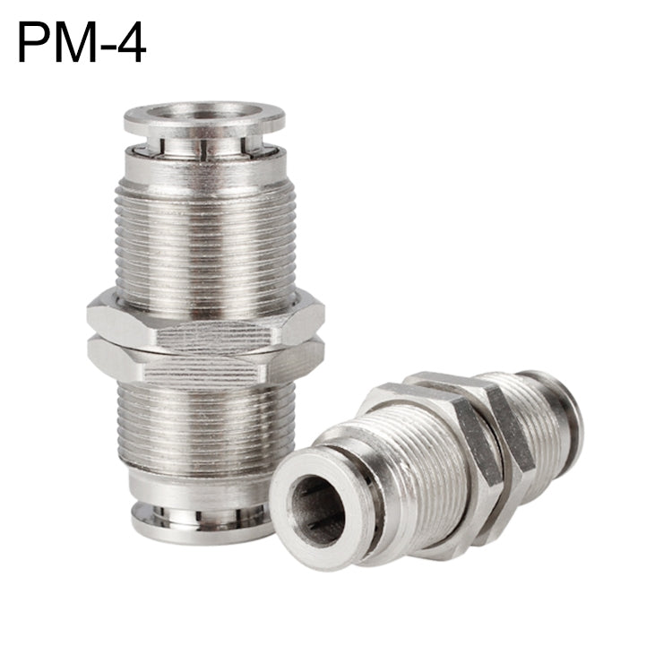 PM-4 LAIZE Nickel Plated Copper Bulkhead Straight Pneumatic Quick Connector -  by LAIZE | Online Shopping UK | buy2fix