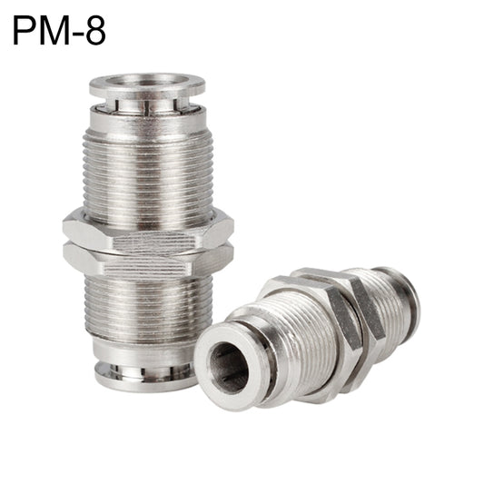 PM-8 LAIZE Nickel Plated Copper Bulkhead Straight Pneumatic Quick Connector -  by LAIZE | Online Shopping UK | buy2fix