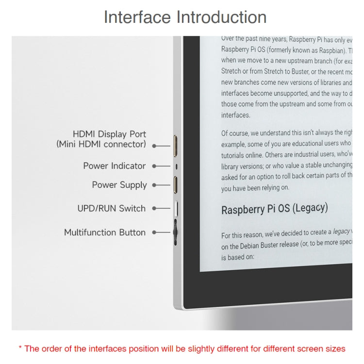 Waveshare 13.3 inch E-Paper Monitor External E-Paper Screen for MAC / Windows PC(UK Plug) - Consumer Electronics by WAVESHARE | Online Shopping UK | buy2fix