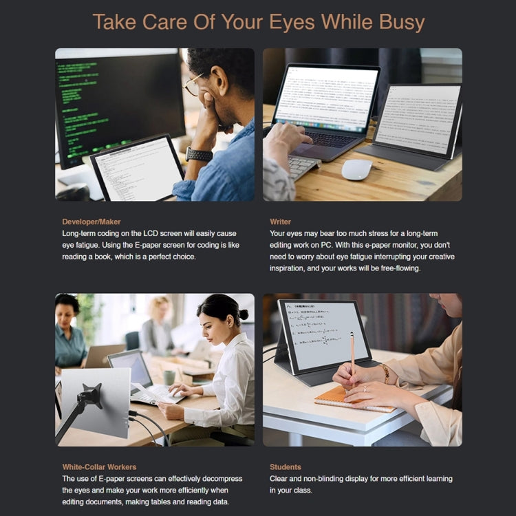 Waveshare 9.7 inch E-Paper Monitor External E-Paper Screen for MAC / Windows PC(UK Plug) - Consumer Electronics by WAVESHARE | Online Shopping UK | buy2fix