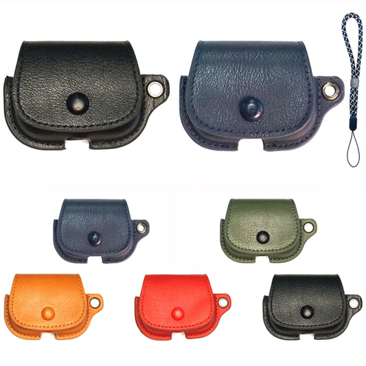 For AirPods 3 Backpack Style PU Leather Earphone Protective Case with Lanyard(Black) by buy2fix