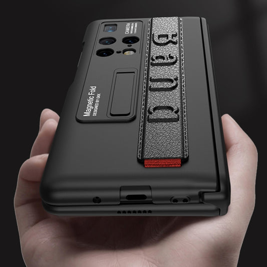 For Huawei Mate X2 GKK Magnetic Hinge Integrated Phone Case with Wrist Strap(White) by GKK