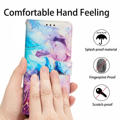 For Samsung Galaxy A14 5G Crossbody Painted Marble Pattern Leather Phone Case(Pink Purple) - Galaxy Phone Cases by buy2fix | Online Shopping UK | buy2fix