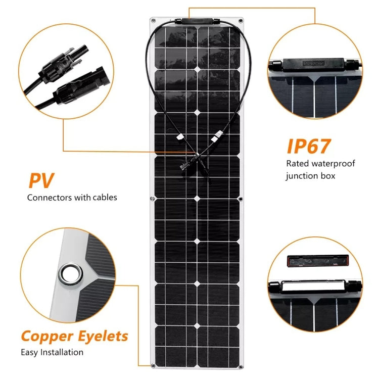 50W Single Board with 40A Controller PV System Solar Panel(White) - Consumer Electronics by buy2fix | Online Shopping UK | buy2fix