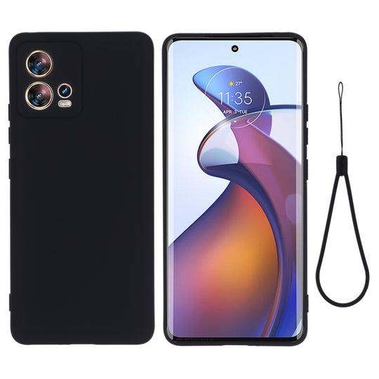 Pour Motorola Edge 30 Fusion / S30 Pro Étui de téléphone antichoc en silicone liquide de couleur pure (noir)
