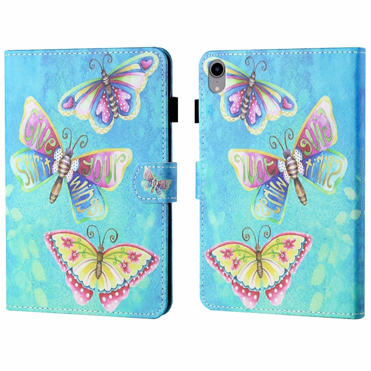 For iPad 2025 / 2022 Coloured Drawing Stitching Smart Leather Tablet Case(Colorful Butterflies) - iPad 2025 / 2022 Cases by buy2fix | Online Shopping UK | buy2fix