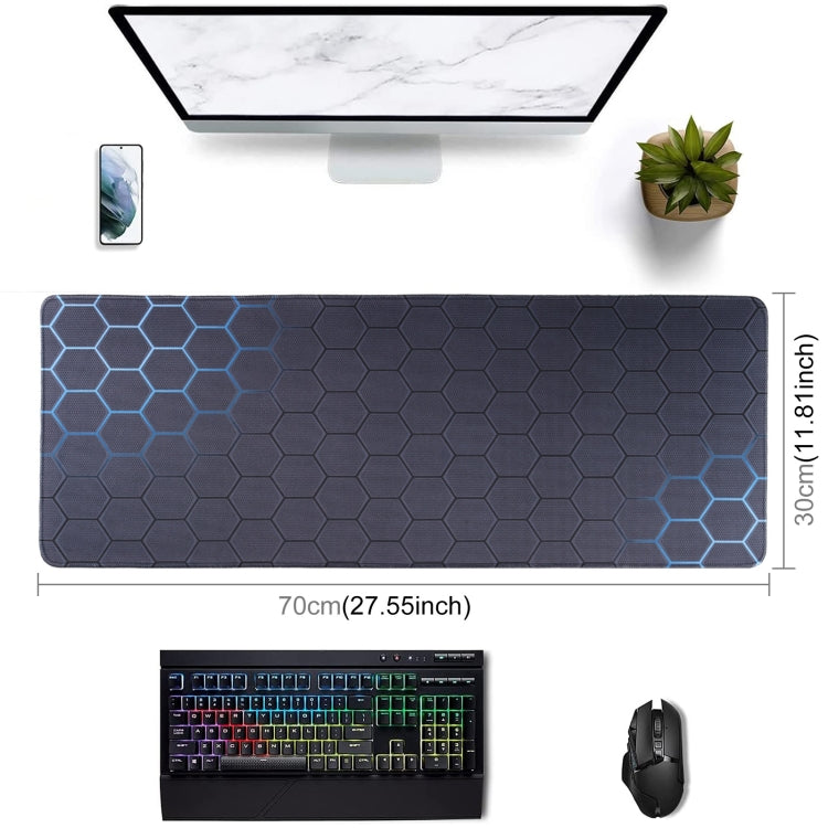 Anti-Slip Rubber Cloth Surface Game Mouse Mat Keyboard Pad, Size:70 x 30 x 0.2cm(Blue Honeycomb) - Mouse Pads by buy2fix | Online Shopping UK | buy2fix