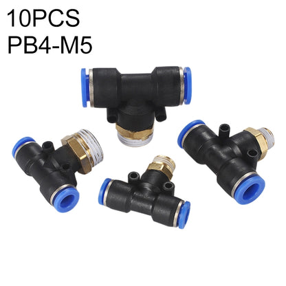 PB4-M5 LAIZE 10pcs Plastic T-type Tee Male Thread Pneumatic Quick Connector -  by LAIZE | Online Shopping UK | buy2fix