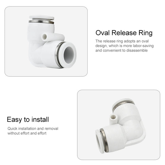 PV-6 LAIZE 10pcs PV Elbow Pneumatic Quick Fitting Connector by LAIZE