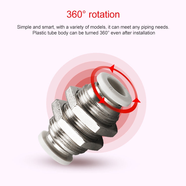 PM-8 LAIZE PM Bulkhead Straight Pneumatic Quick Fitting Connector -  by LAIZE | Online Shopping UK | buy2fix