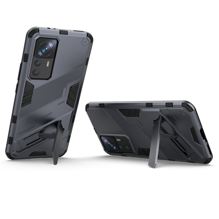 For Xiaomi 12T/12T Pro/Redmi K50 Ultra Punk Armor 2 in 1 PC + TPU Phone Case with Invisible Holder(Grey) by buy2fix