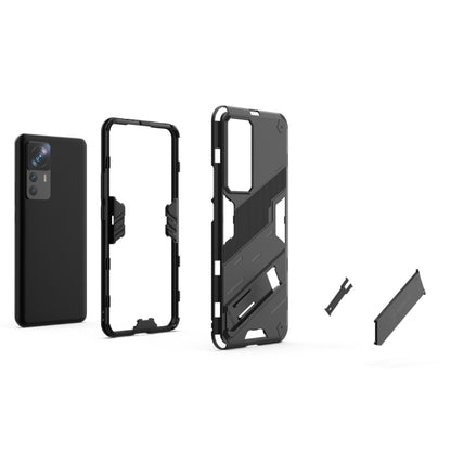 For Xiaomi 12T/12T Pro/Redmi K50 Ultra Punk Armor 2 in 1 PC + TPU Phone Case with Invisible Holder(Grey) by buy2fix