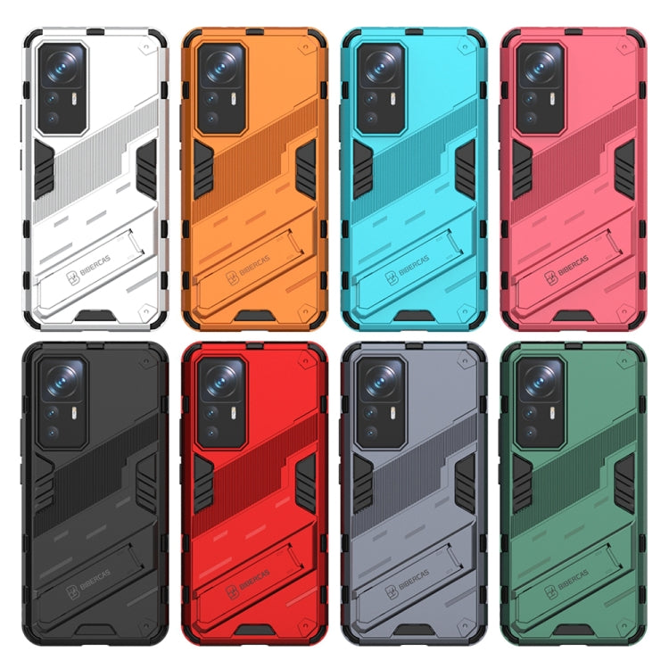 For Xiaomi 12T/12T Pro/Redmi K50 Ultra Punk Armor 2 in 1 PC + TPU Phone Case with Invisible Holder(Grey) by buy2fix