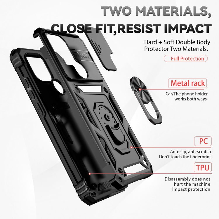 For Xiaomi Redmi A1/A1+ Sliding Camshield Holder Phone Case(Black) - Xiaomi Cases by buy2fix | Online Shopping UK | buy2fix