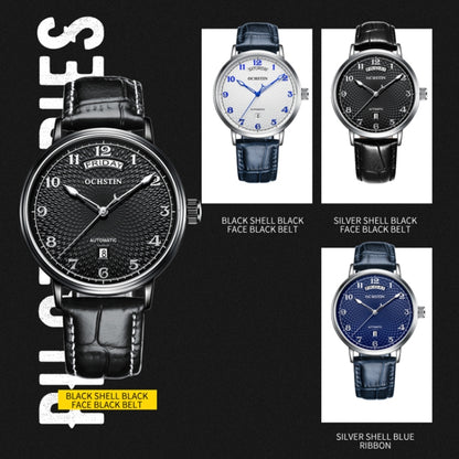 OCHSTIN 6141A Masterpiece Day-date Mechanical Men Watch(Blue-Blue) - Leather Strap Watches by OCHSTIN | Online Shopping UK | buy2fix