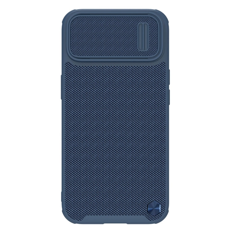 For iPhone 14 NILLKIN Texture MagSafe Camshield PC + TPU Phone Case(Blue) - iPhone 14 Cases by NILLKIN | Online Shopping UK | buy2fix