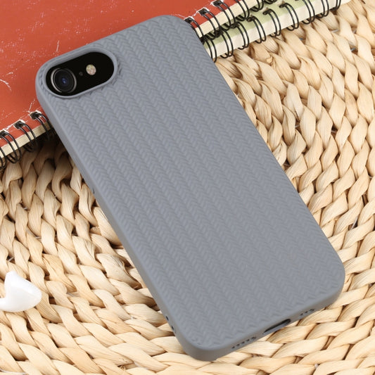 For iPhone SE 2022 / SE 2020 / 7 / 8 Weave Texture Silicone Phone Case(Grey) by buy2fix