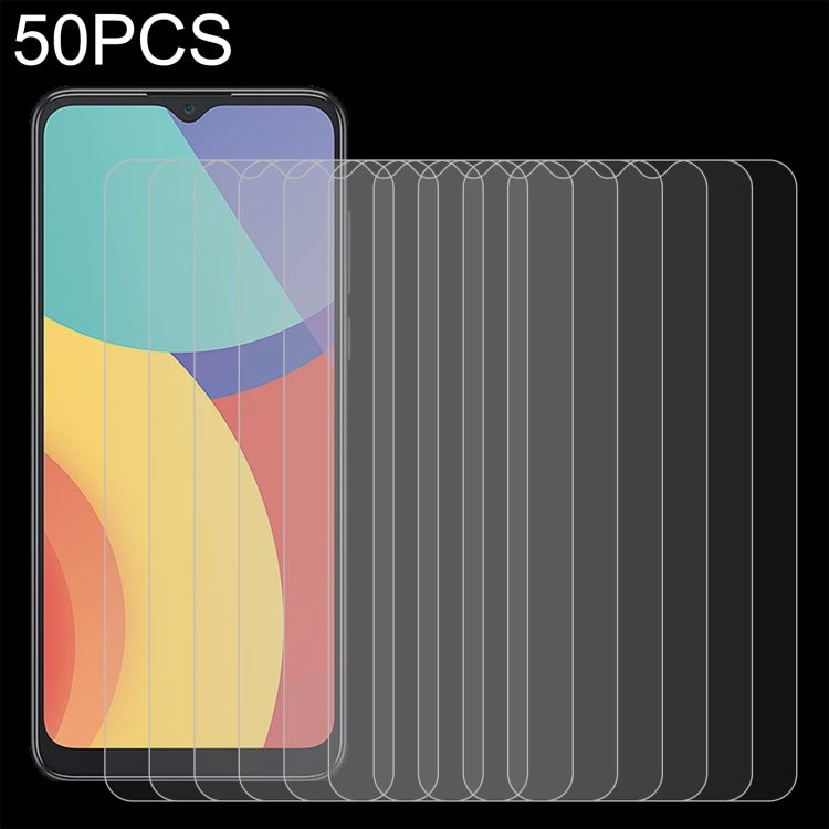 For alcatel 1V 2021 50 PCS 0.26mm 9H 2.5D Tempered Glass Film by buy2fix