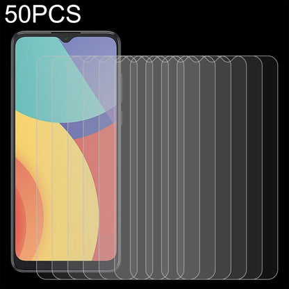 For alcatel 1V 2021 50 PCS 0.26mm 9H 2.5D Tempered Glass Film by buy2fix