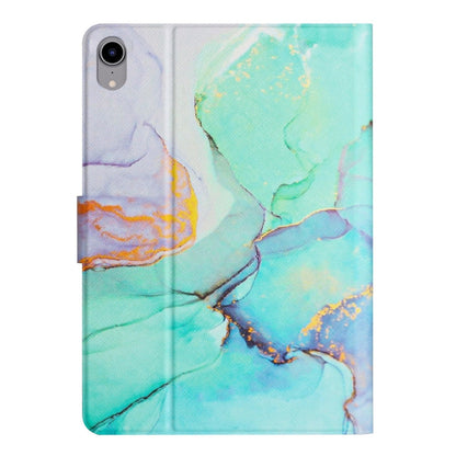 For iPad 2025 / 2022 Marble Pattern Leather Smart Tablet Case(Green) by buy2fix