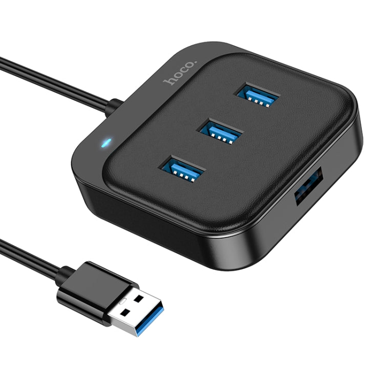 hoco HB31 Easy 4 in 1 USB to USB3.0x4 Converter, Cable Length:0.2m(Black) - Computer & Networking by hoco | Online Shopping UK | buy2fix