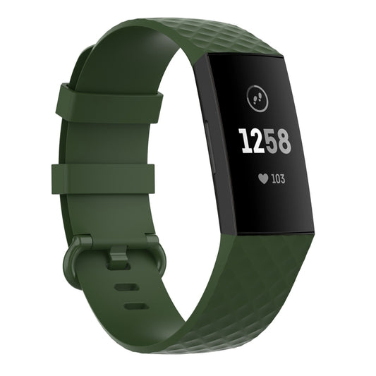 Color Buckle TPU Wrist Strap Watch Band for Fitbit Charge 4 / Charge 3 / Charge 3 SE, Size: S(Olive Green) by buy2fix