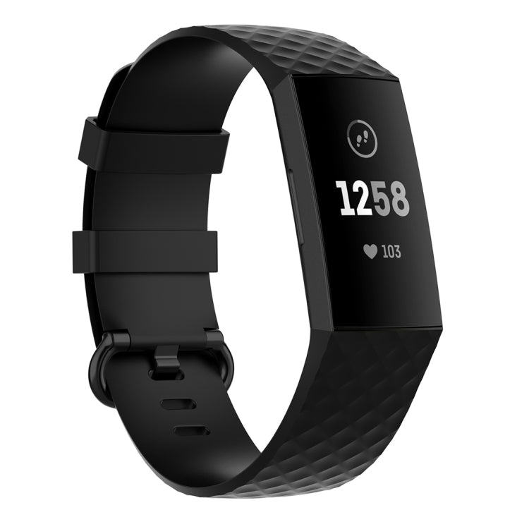 Color Buckle TPU Wrist Strap Watch Band for Fitbit Charge 4 / Charge 3 / Charge 3 SE, Size: S(Black) by buy2fix