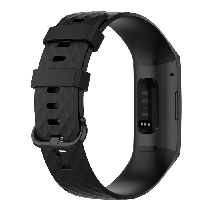 Color Buckle TPU Wrist Strap Watch Band for Fitbit Charge 4 / Charge 3 / Charge 3 SE, Size: S(Black) by buy2fix