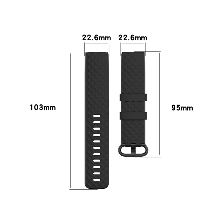 Color Buckle TPU Wrist Strap Watch Band for Fitbit Charge 4 / Charge 3 / Charge 3 SE, Size: S(Black) by buy2fix