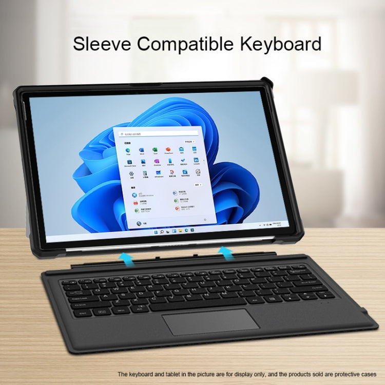 For Microsoft Surface Pro 8 Striped Hollow Tablet Case with Holder Cover(Black) by buy2fix