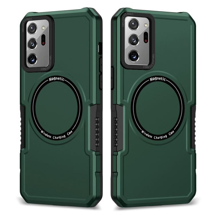 For Samsung Galaxy Note20 Ultra MagSafe Shockproof Armor Phone Case(Dark Green) by buy2fix