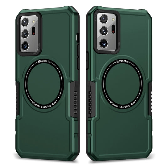 For Samsung Galaxy Note20 Ultra MagSafe Shockproof Armor Phone Case(Dark Green) by buy2fix