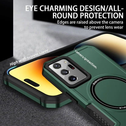 For Samsung Galaxy Note20 Ultra MagSafe Shockproof Armor Phone Case(Dark Green) by buy2fix
