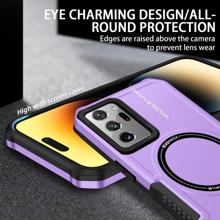 For Samsung Galaxy Note20 Ultra MagSafe Shockproof Armor Phone Case(Purple) by buy2fix