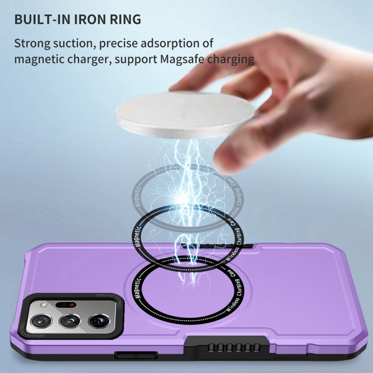 For Samsung Galaxy Note20 Ultra MagSafe Shockproof Armor Phone Case(Purple) by buy2fix