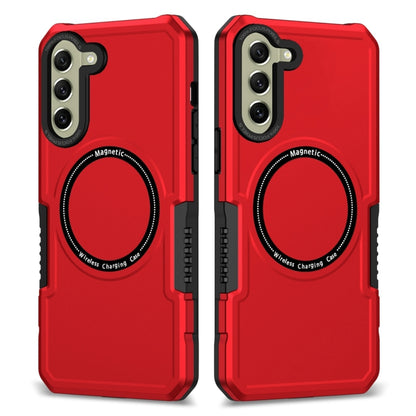 For Samsung Galaxy S21 FE 5G MagSafe Shockproof Armor Phone Case(Red) by buy2fix