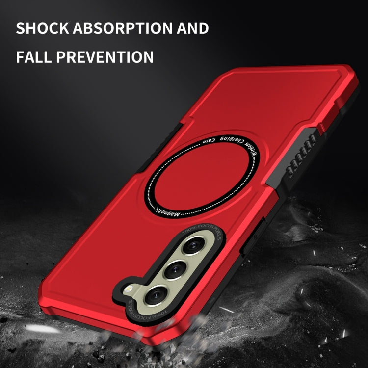 For Samsung Galaxy S21 FE 5G MagSafe Shockproof Armor Phone Case(Red) by buy2fix