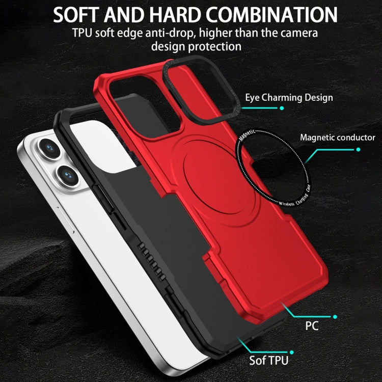 For Samsung Galaxy S21 FE 5G MagSafe Shockproof Armor Phone Case(Red) by buy2fix