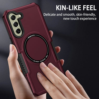 For Samsung Galaxy S21 FE 5G MagSafe Shockproof Armor Phone Case(Wine Red) by buy2fix