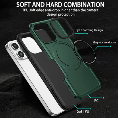 For Samsung Galaxy S21 FE 5G MagSafe Shockproof Armor Phone Case(Dark Green) by buy2fix