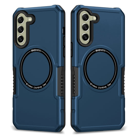 For Samsung Galaxy S21 FE 5G MagSafe Shockproof Armor Phone Case(Dark Blue) - Galaxy Phone Cases by buy2fix | Online Shopping UK | buy2fix
