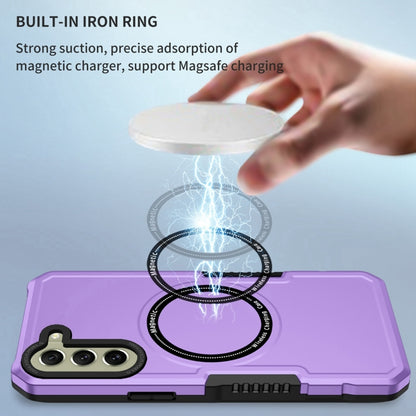 For Samsung Galaxy S21 FE 5G MagSafe Shockproof Armor Phone Case(Purple) by buy2fix