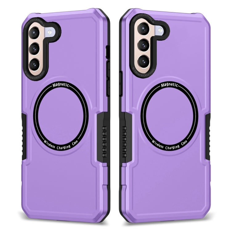 For Samsung Galaxy S21+ 5G MagSafe Shockproof Armor Phone Case(Purple) - Galaxy S21+ 5G Cases by buy2fix | Online Shopping UK | buy2fix