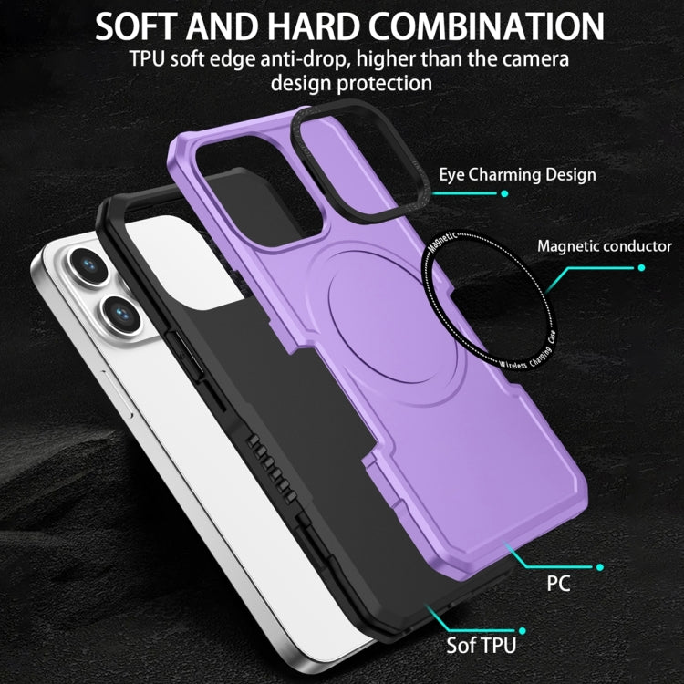 For Samsung Galaxy S22 Ultra 5G MagSafe Shockproof Armor Phone Case(Purple) - Galaxy S22 Ultra 5G Cases by buy2fix | Online Shopping UK | buy2fix